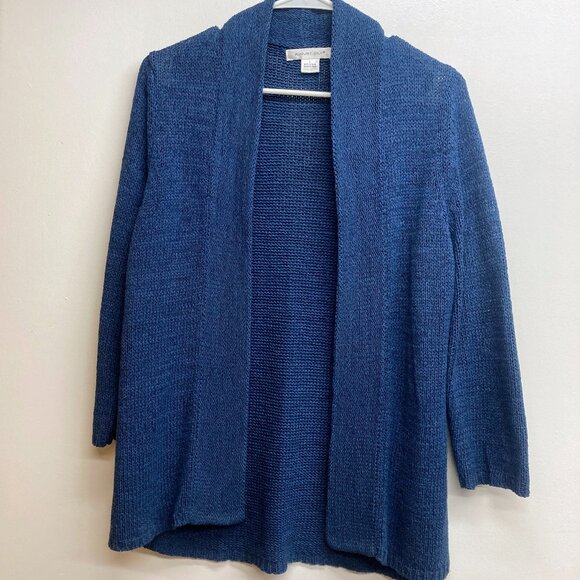 blue August Silk open front cardigan, size L - Picture 1 of 3